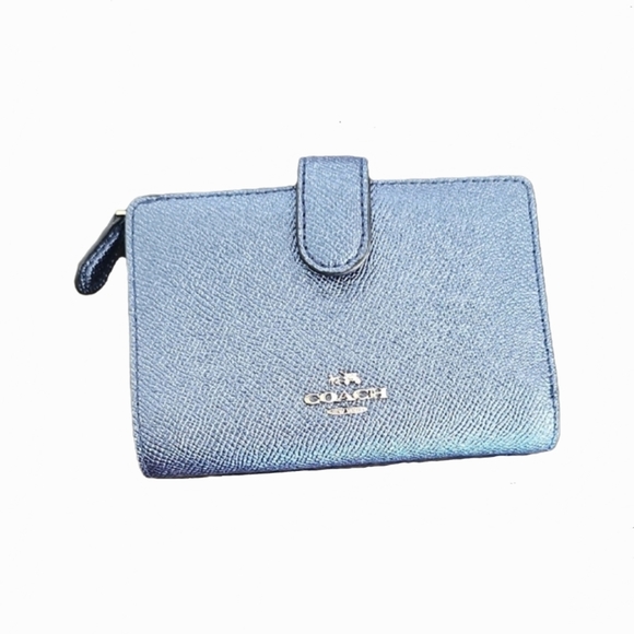 Coach Handbags - Coach Metallic Blue Women's Wallet